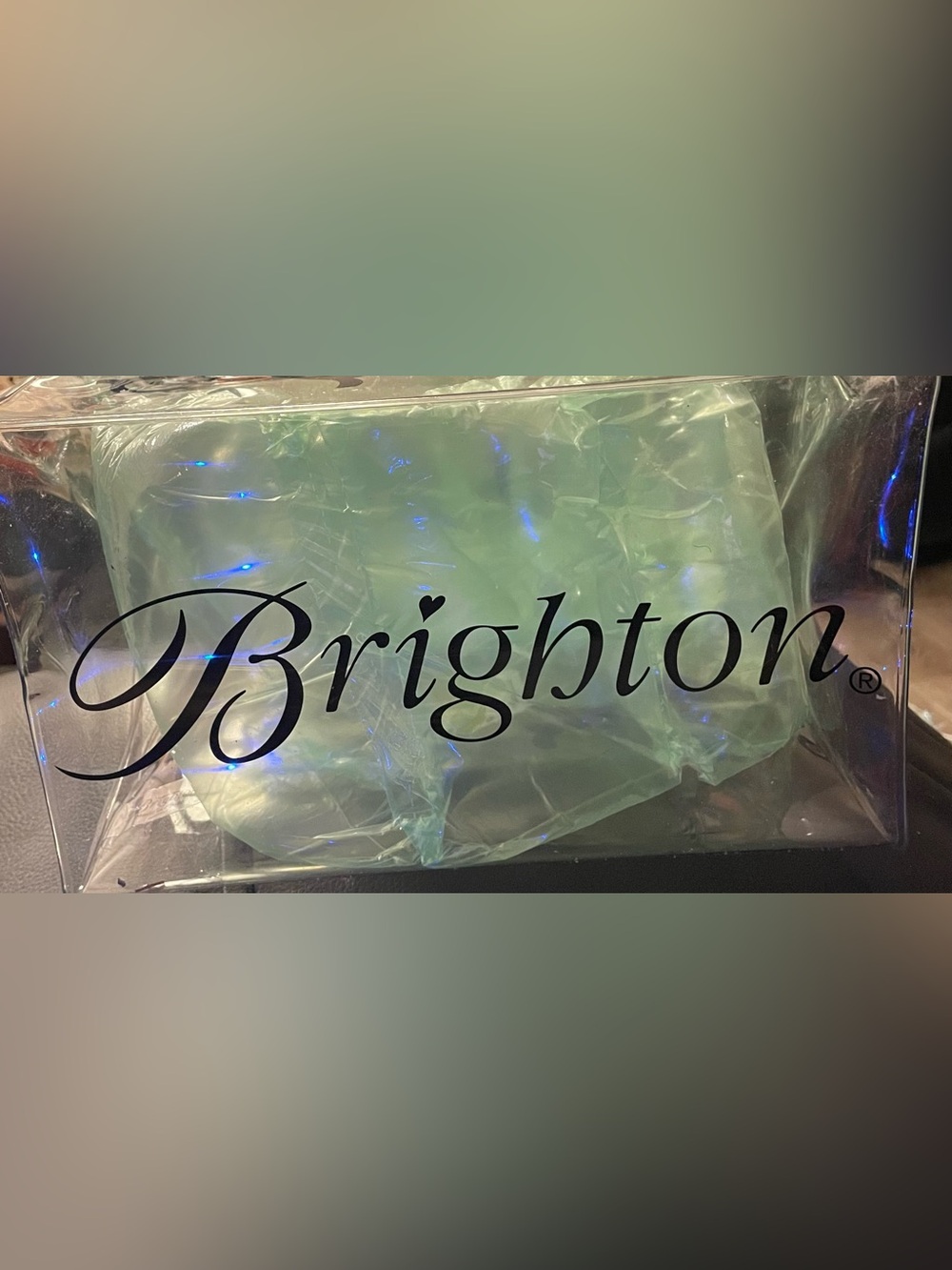 Brighton Clear Tote Bag with Blue & Purple Heart Motif - Picture 3 of 3